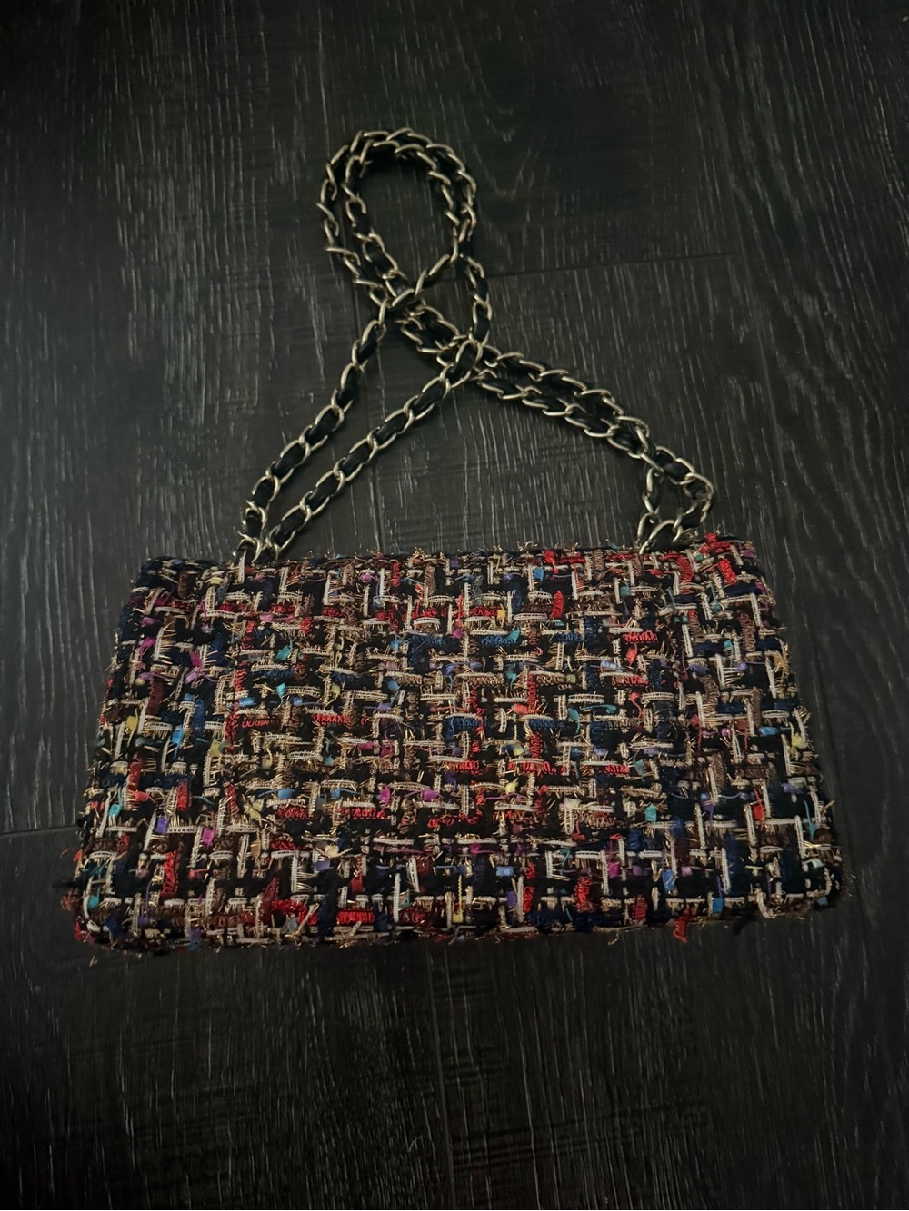 CC Logo 2.55 Tweed Flap Bag • Black/Gold/Multicolor • NWOT Unused - Picture 3 of 8